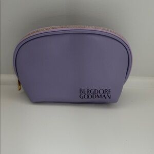Bergdorf Goodman Purple, Lilac, Pebbled Leather, Limited Edition Makeup Bag RARE